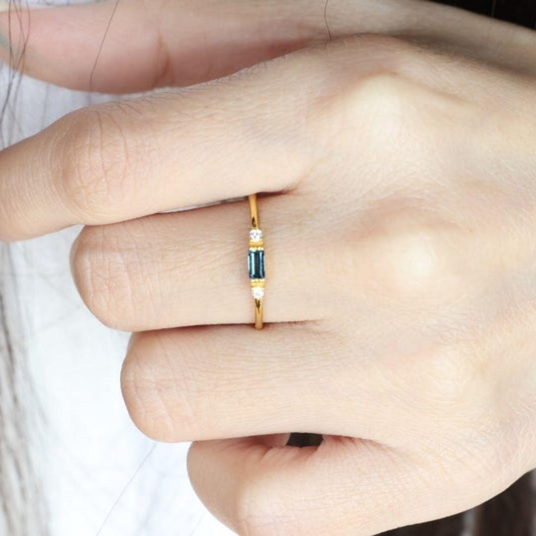london blue topaz baguette ring