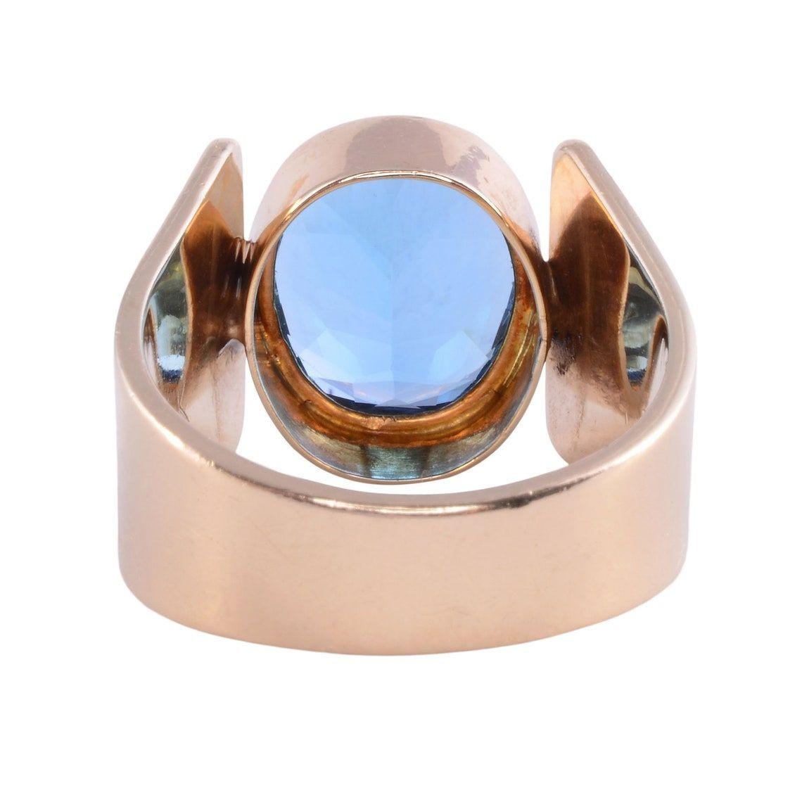 Oval Cut London Blue Topaz Ring For Sale