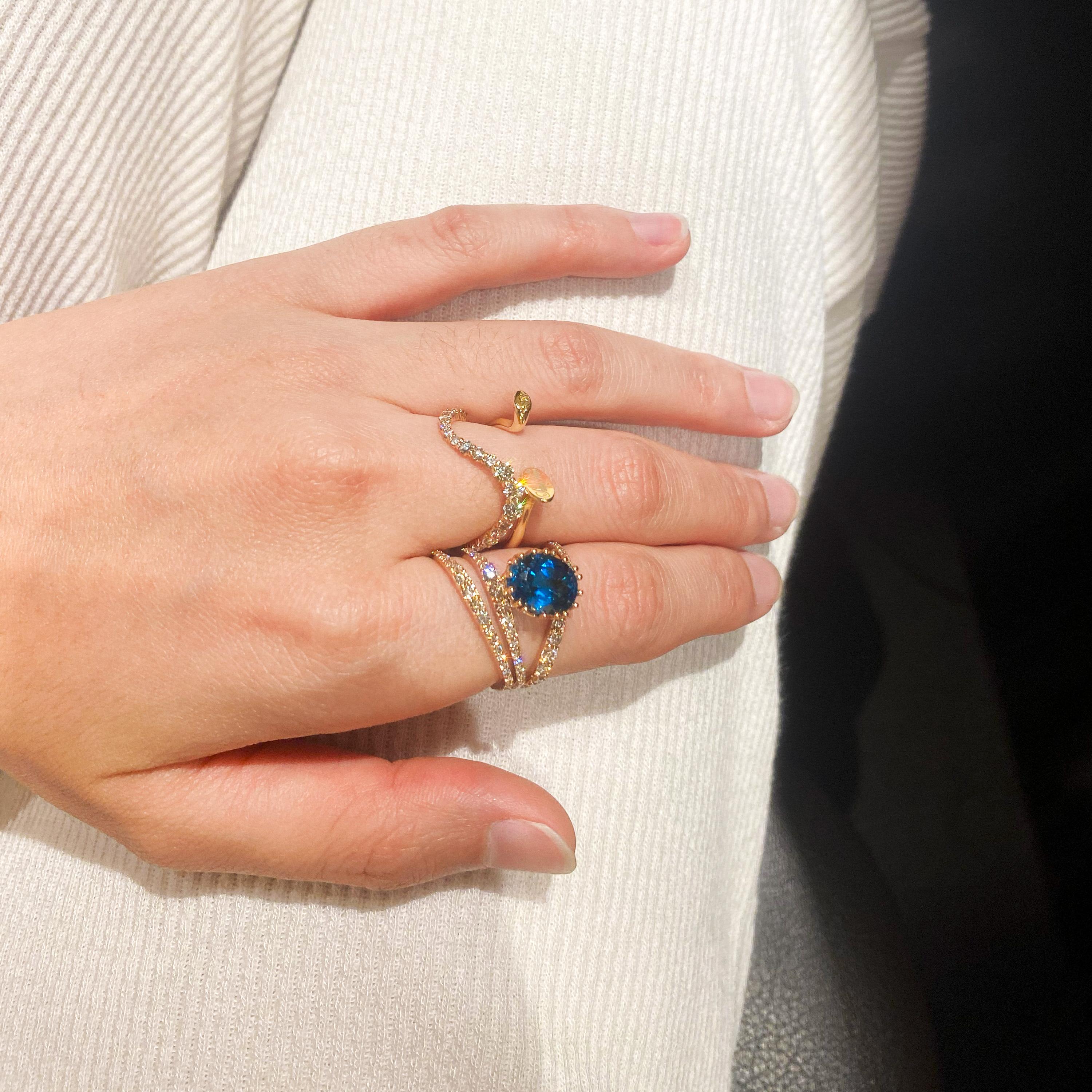 For Sale:  London Blue Topaz ring of SOONHEE (Size 44.2~62.7) 10