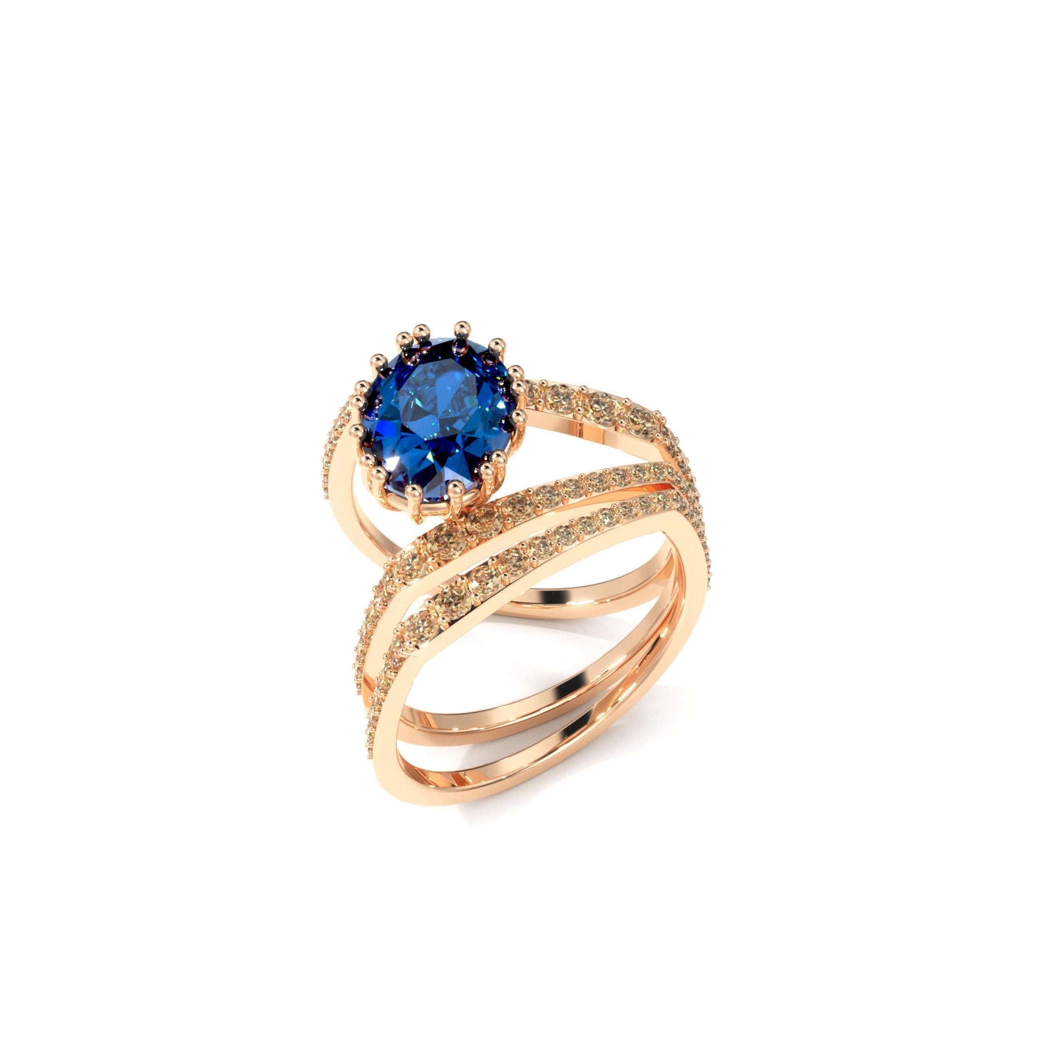 For Sale:  London Blue Topaz ring of SOONHEE (Size 44.2~62.7) 2