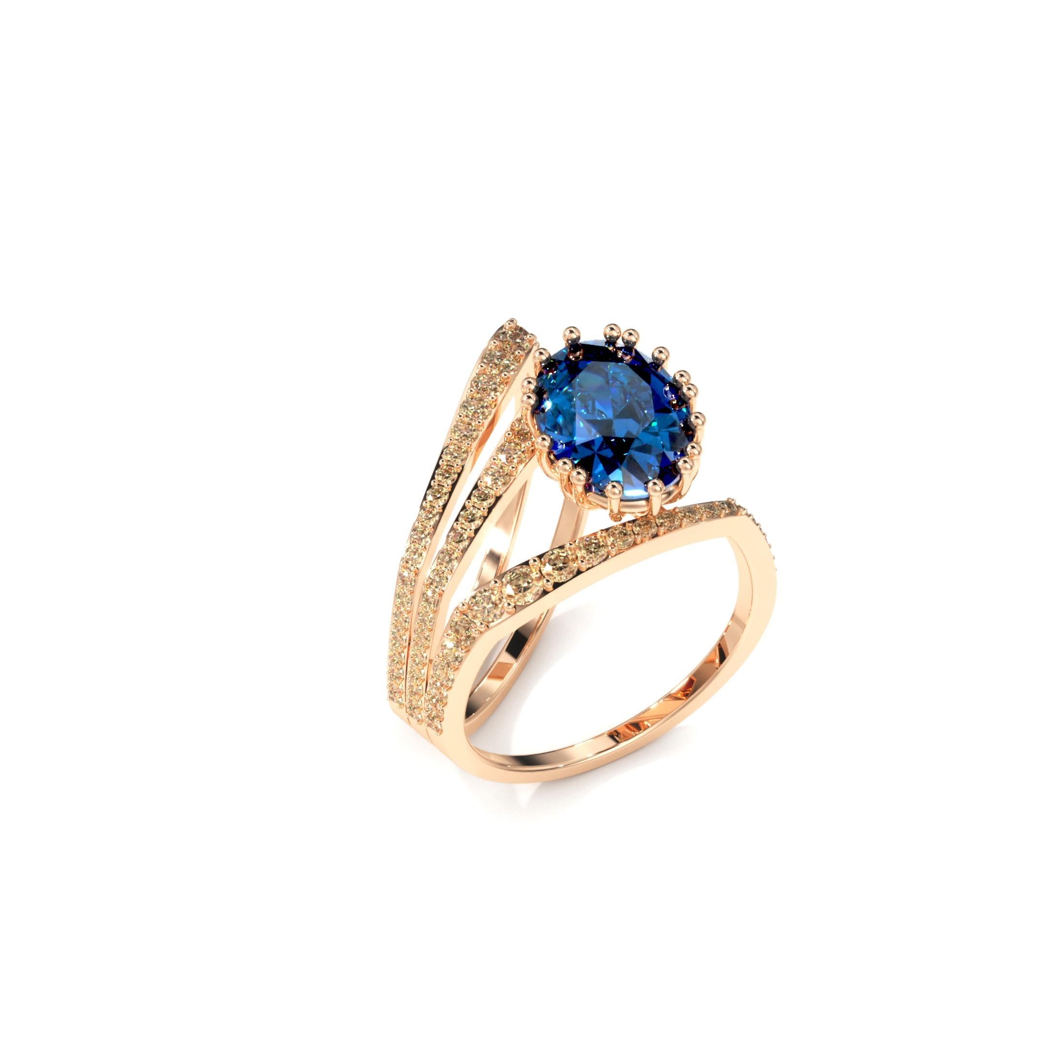For Sale:  London Blue Topaz ring of SOONHEE (Size 44.2~62.7) 3