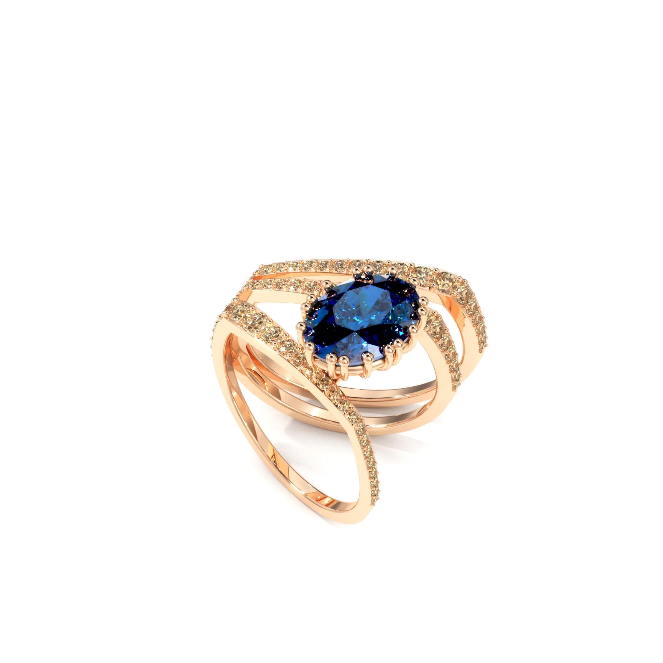 For Sale:  London Blue Topaz ring of SOONHEE (Size 44.2~62.7) 4