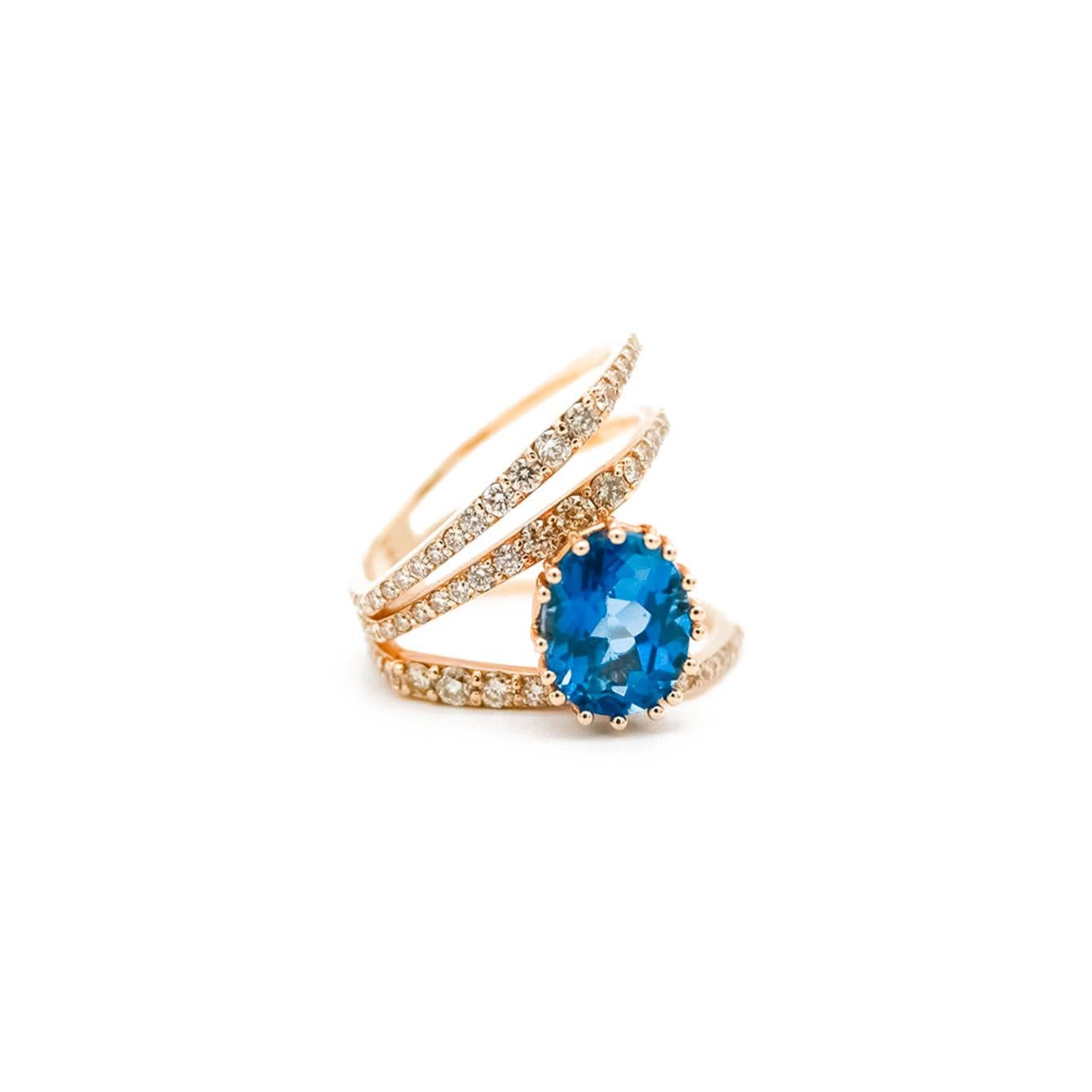 For Sale:  London Blue Topaz ring of SOONHEE (Size 44.2~62.7) 8
