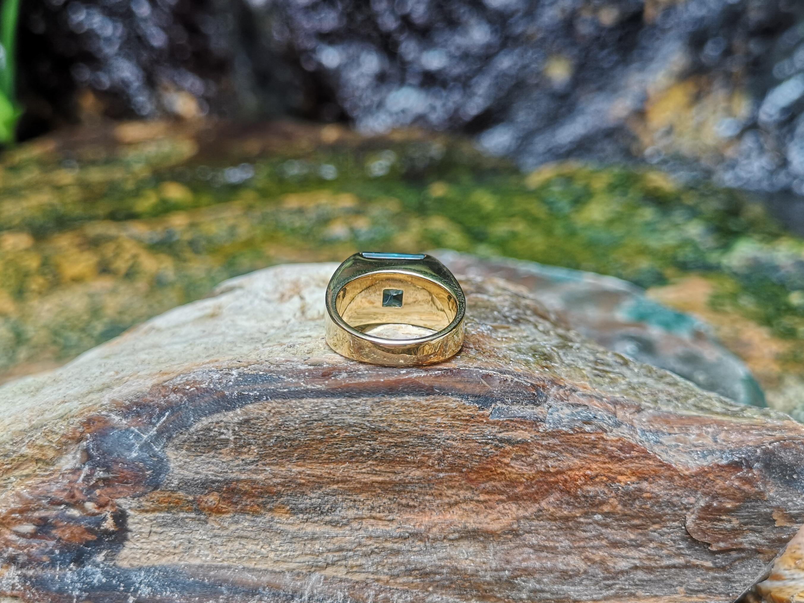 London Blue Topaz Ring Set in 18 Karat Gold Settings For Sale 2