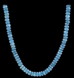 London Blue Topaz Rondelle Necklace with 14k Gold, 18"