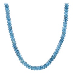 London Blue Topaz Rondelle Necklace with 14k Gold, 18"