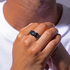 Priyashi Nahata London Blue Topaz Russell Ring in 18 Karat Black Gold