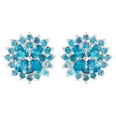London Blue Topaz Stud Earrings 2.80 Carats