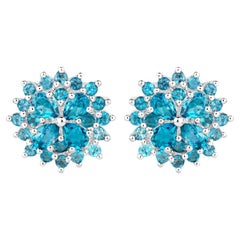 London Blue Topaz Stud Earrings 2.80 Carats