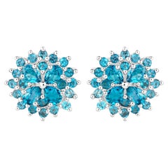 London Blue Topaz Stud Earrings 2.80 Carats