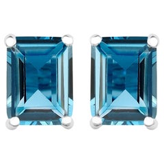 Clous d'oreilles London Blue Topaz 3.24 carats