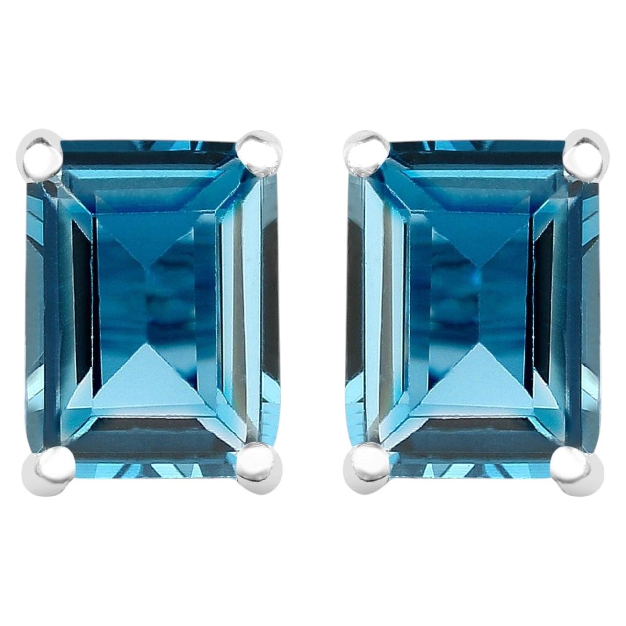 Londoner Blauer Topas-Ohrstecker 3.88 Karat