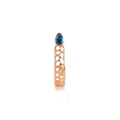 London Blue Topaz Waves Earrings in 14k Rose Gold by Selda Jewellery