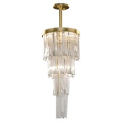 Lampadario "London" in ottone e selenite di Haus of Aurah