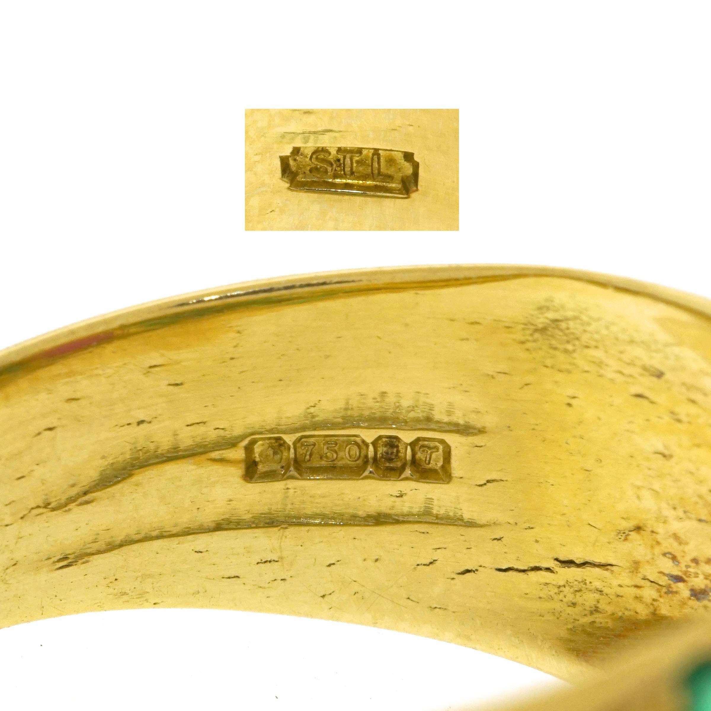 London Chic Tourmaline and Emerald Set Gold Ring 1