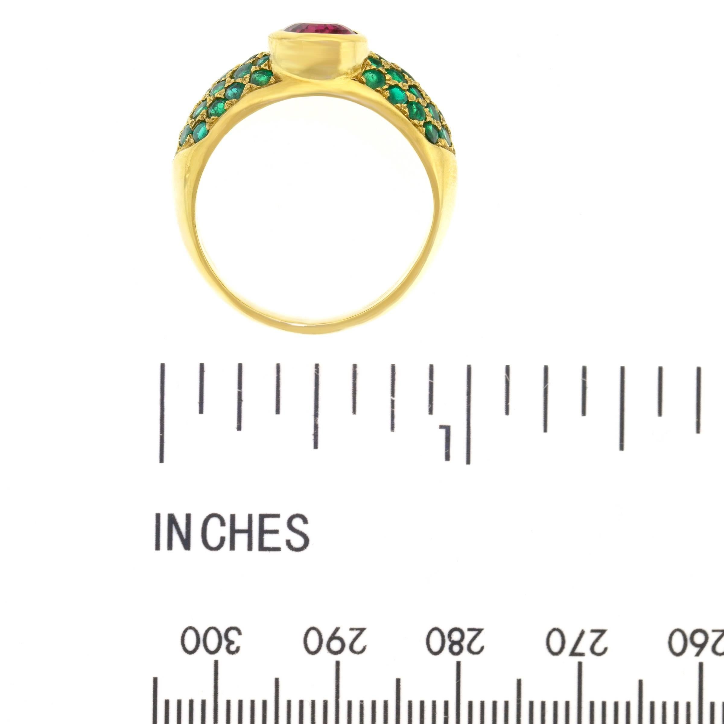 London Chic Tourmaline and Emerald Set Gold Ring 2