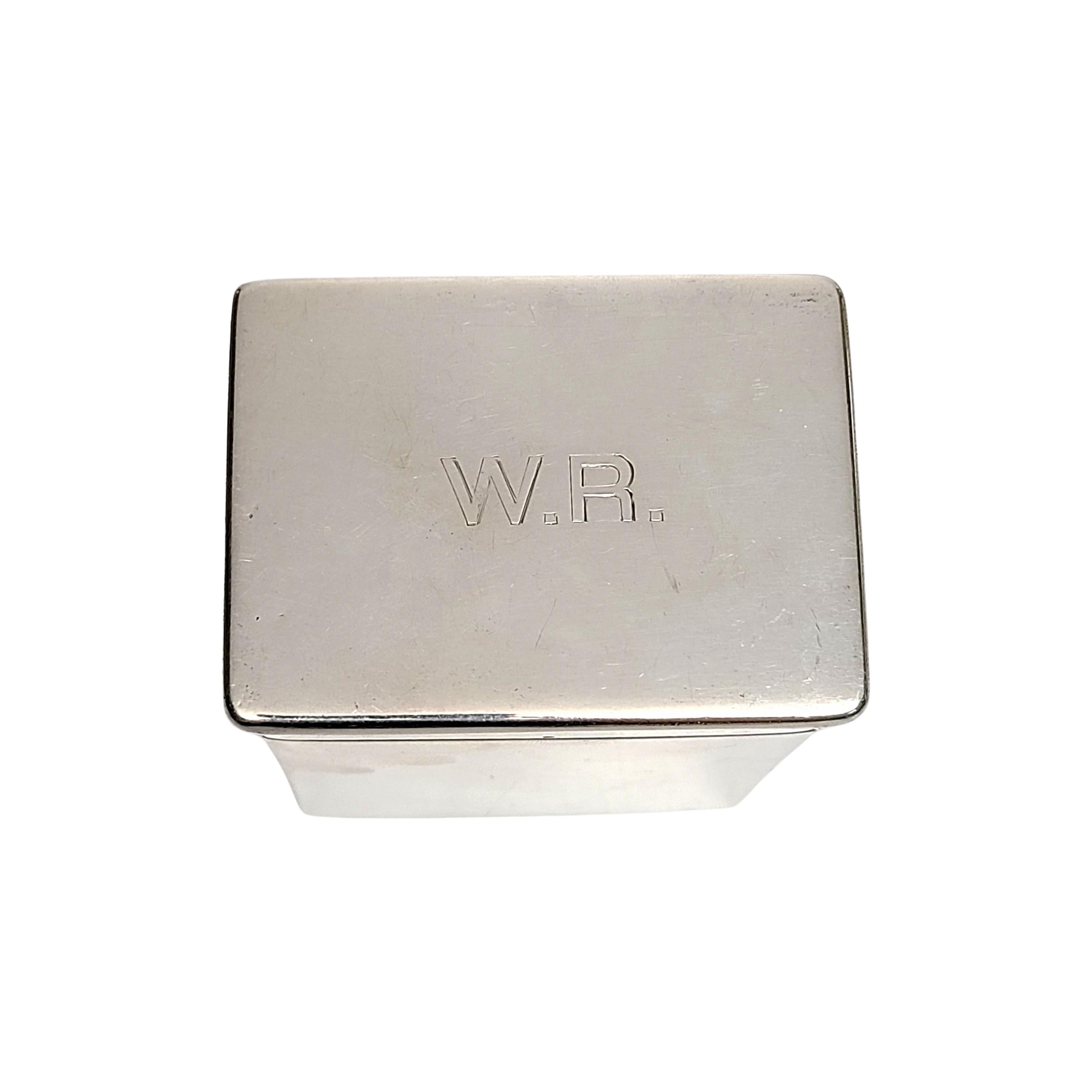 London England Sterling Silver Box with Monogram In Good Condition For Sale In Washington Depot, CT