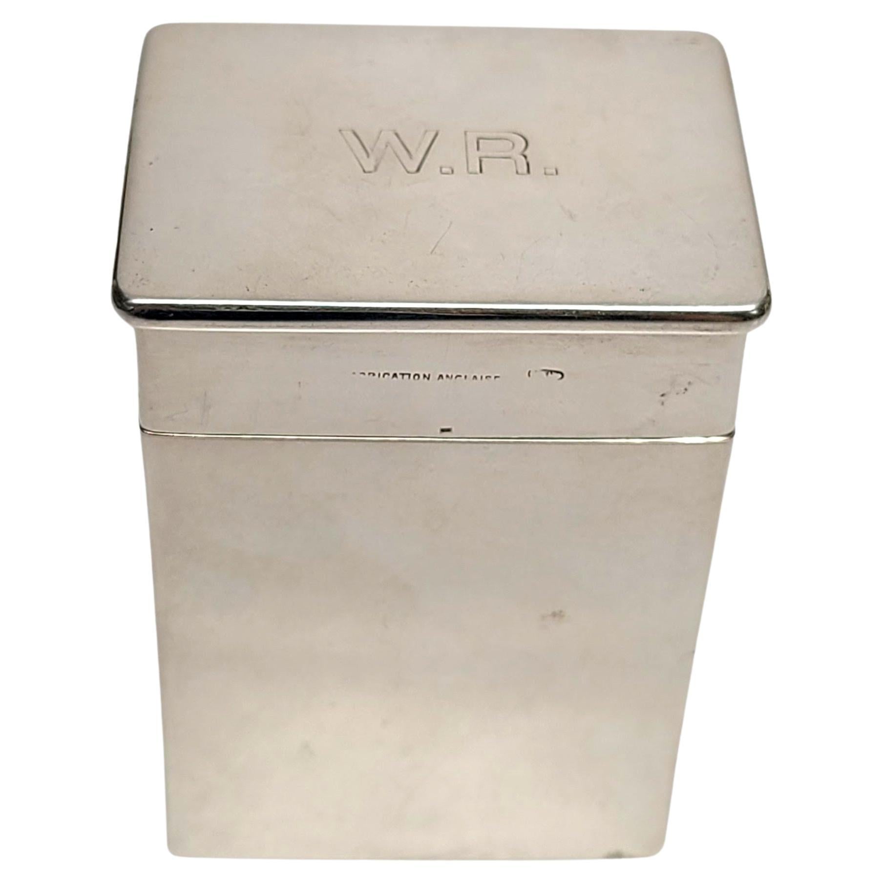 London England Sterling Silver Box with Monogram For Sale