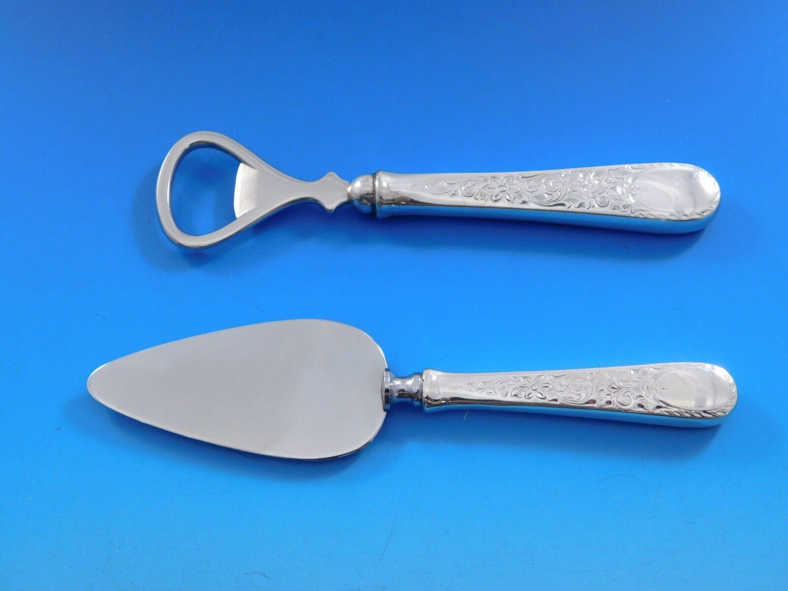 Argento 925 Set di posate in argento Sterling London Engraved by Birks per 12 persone Servizio 130 pezzi in vendita