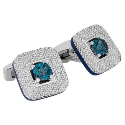 London Eye Topaz Cufflinks in Rhodium-Plated Sterling Silver, Limited Edition