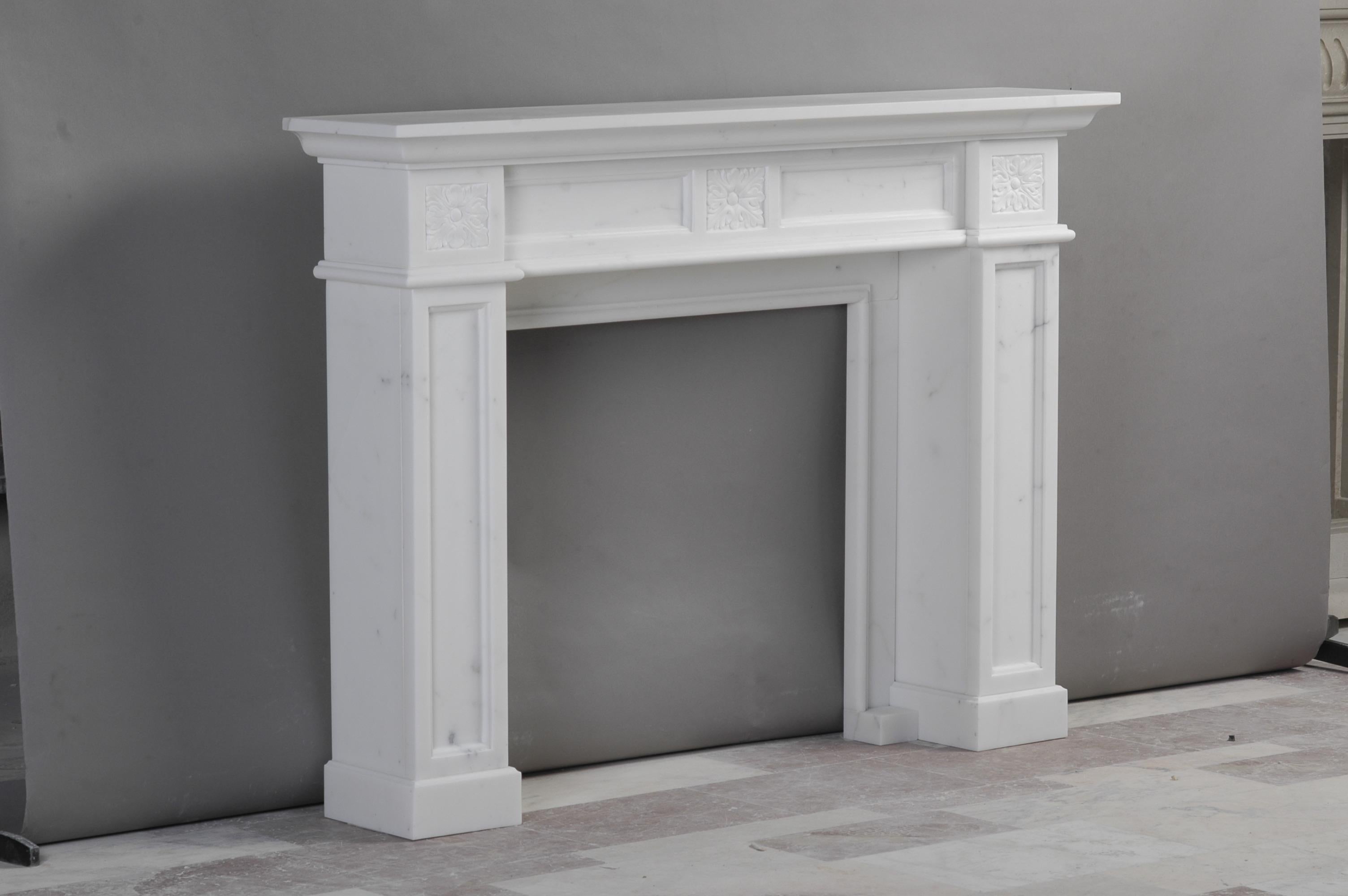 London fireplace in Bianca Carrara marble