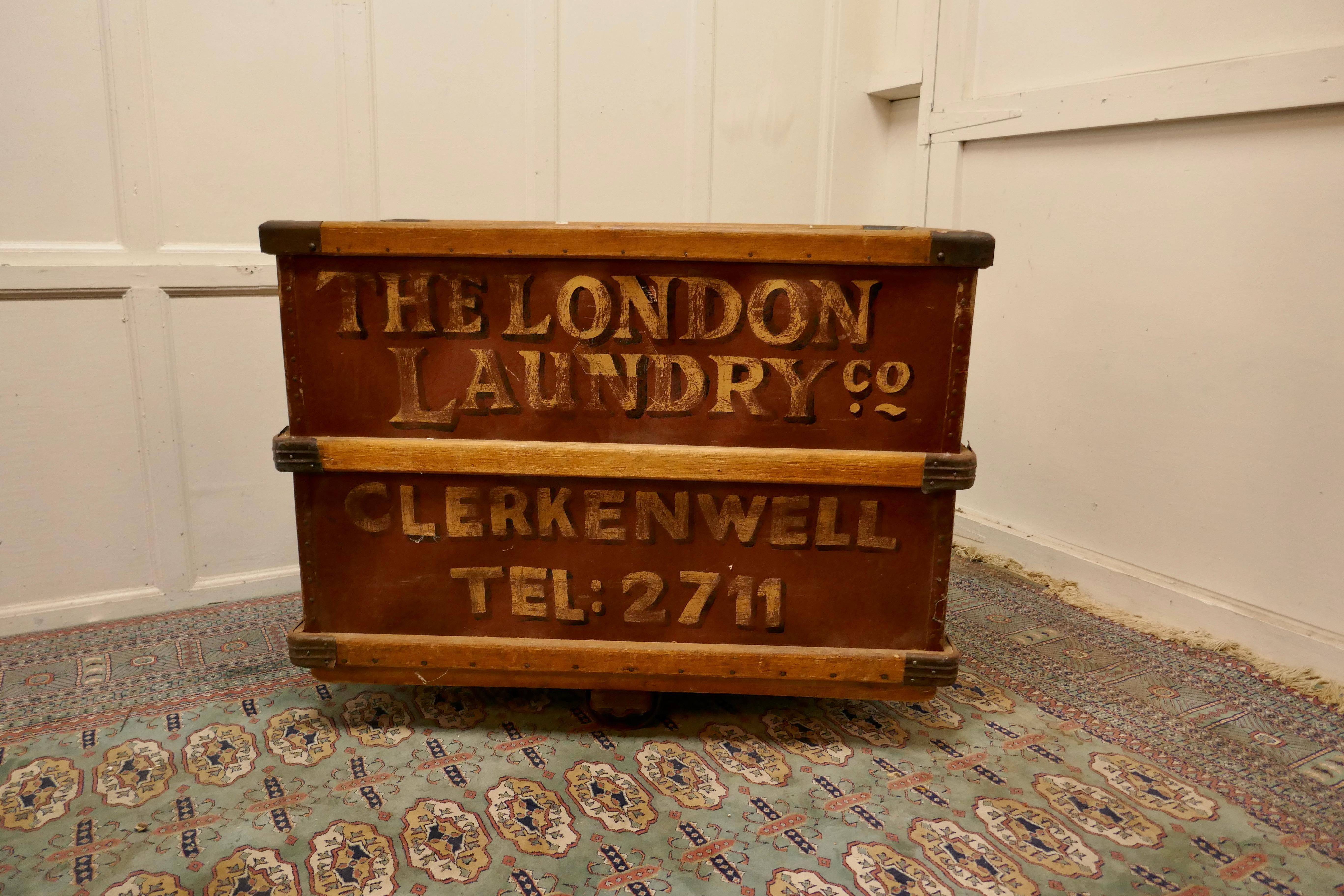 London Laundry Co. Industrial Trolley Cart   Great piece from the London Laundry In Good Condition For Sale In Chillerton, Isle of Wight