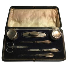 London Mid-19th Century Kit Set Sterling Silver Vanity Manicure Nail OriginalBox