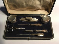 London Mid-19th Century Vanity Kit Set Sterling Silver