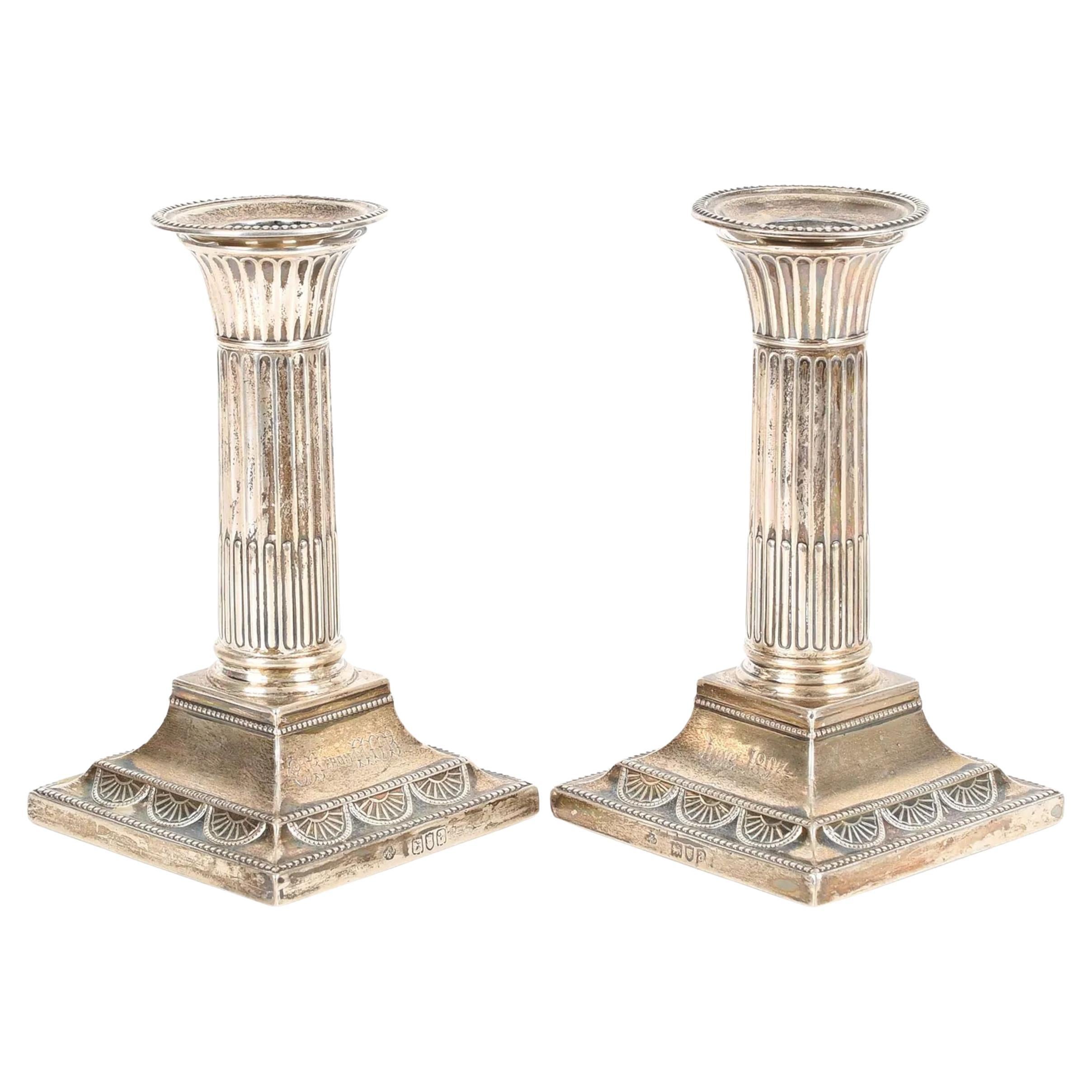 London Sterling Candlesticks , c1890s