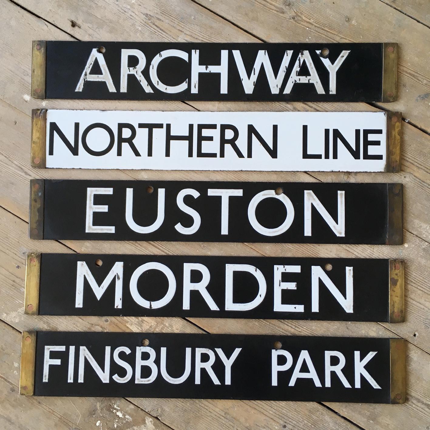 London Underground Tube Line Board 1938 Northern Line In Good Condition In Hastings, GB