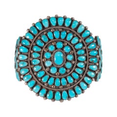 Lone Mountain Cluster Turquoise Cuff Bracelet