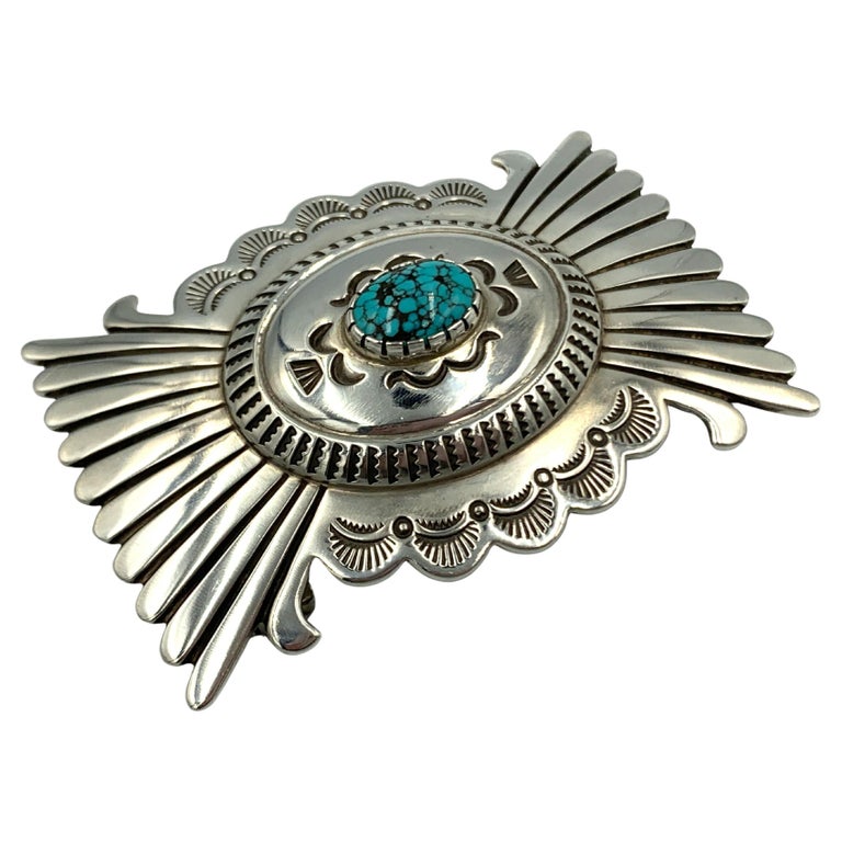 Colossal Vintage Native American Navajo Coral Sterling Silver Wagonwheel Buckle Colossal Vintage Native American Navajo Coral Sterling Silver Wagonwheel Buckle