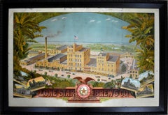 Used LONE STAR BEER BREWERY CHROMOLITHOGRAPH. DATED 1903 LARGE SAN ANTONIO TEXAS BEER