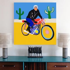 'Lone Wolf' Biker Portrait Painting by Alan Fears Pop Art