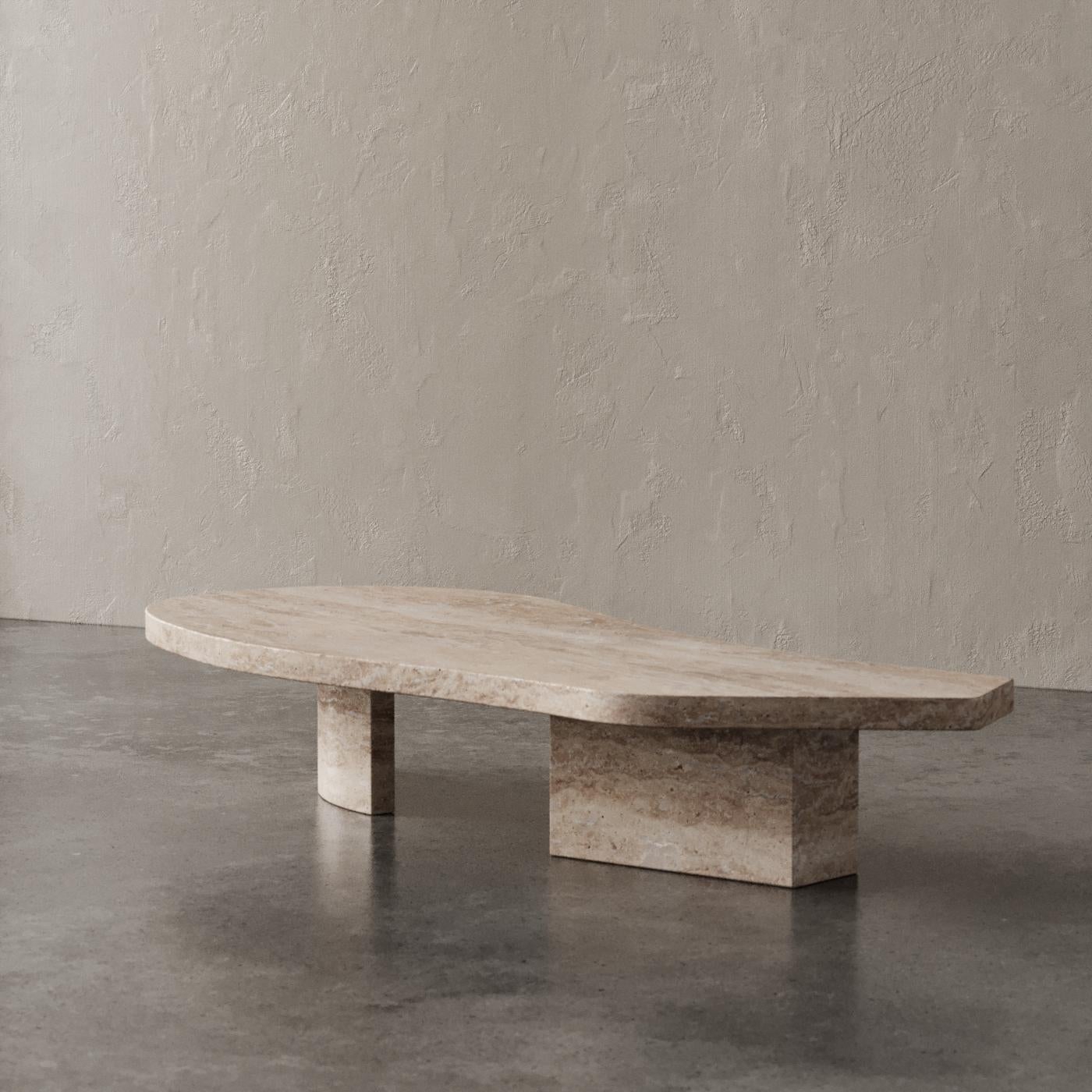 Lonely Table Travertino Noce by Madina Tsarikaeva For Sale 3