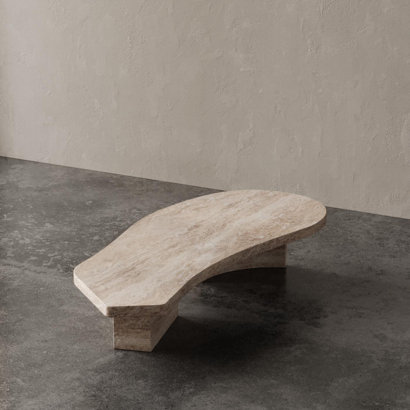 Russian Lonely Table Travertino Noce by Madina Tsarikaeva For Sale