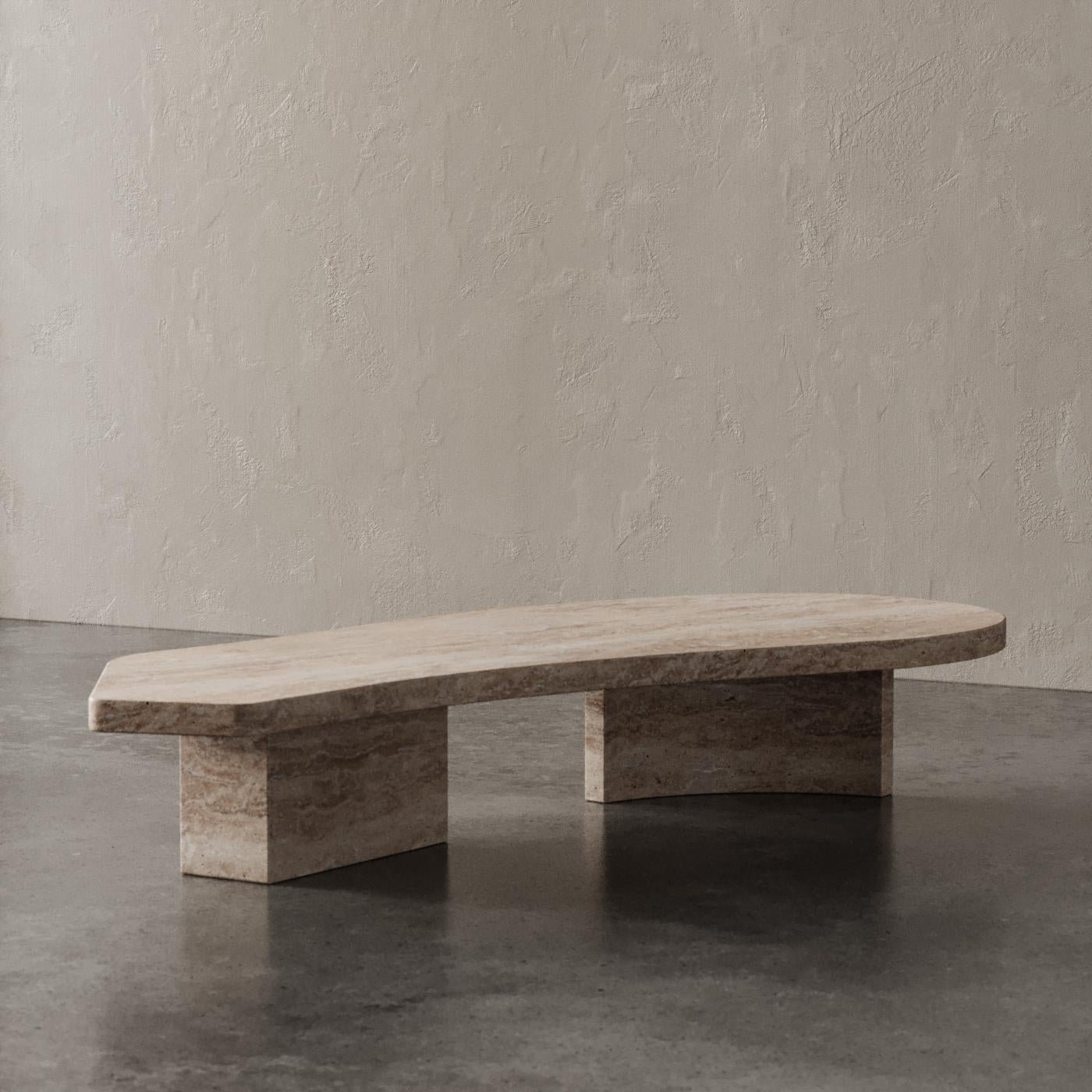 Lonely Table Travertino Noce by Madina Tsarikaeva For Sale 2