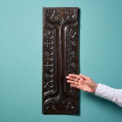Long 16th Century Carved Oak Panel in Parchemin Design