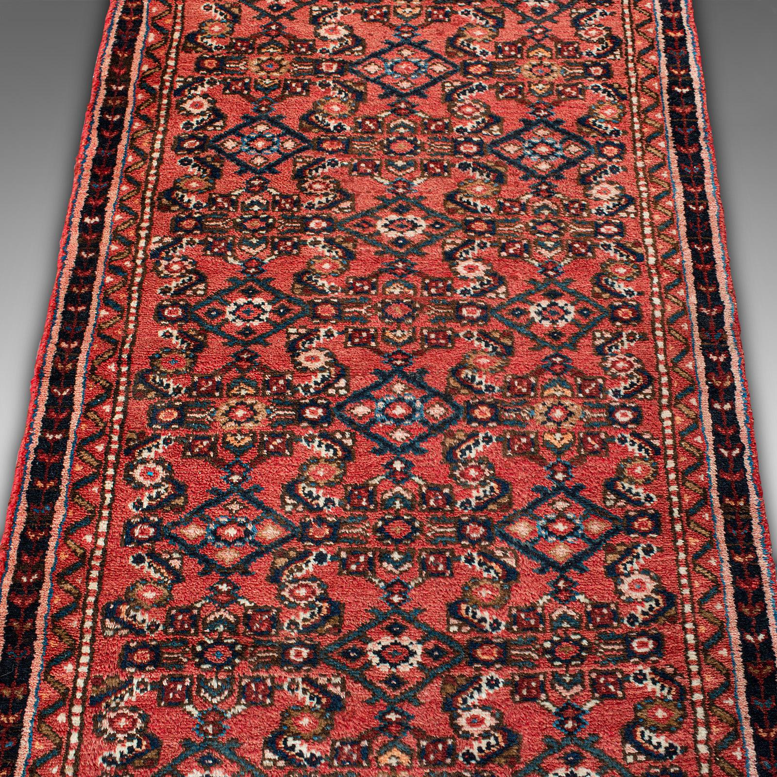 Textile Vintage Malayer Runner, Persian, Hall, Rug, Carpet, 20th Century For Sale