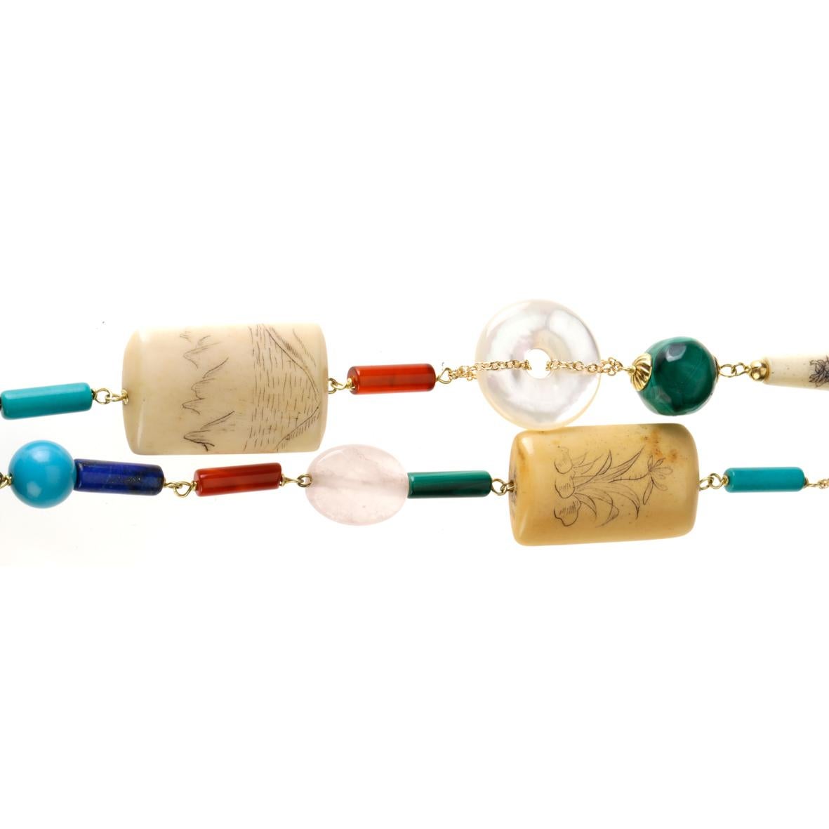 Artisan Collier long en or 18 carats avec pièces chinoises anciennes en vente
