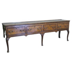 Long 18th Century Country Oak Dresser Base  A beautiful Country made Oak Dresser