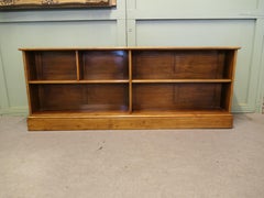 Long 1920s Open Front Golden Walnut Bookcase