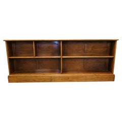 Long 1920s Open Front Golden Walnut Bookcase