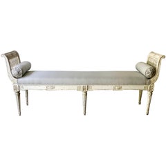 Long 19th Century, French Louis XVI Style Banquette with Armrests