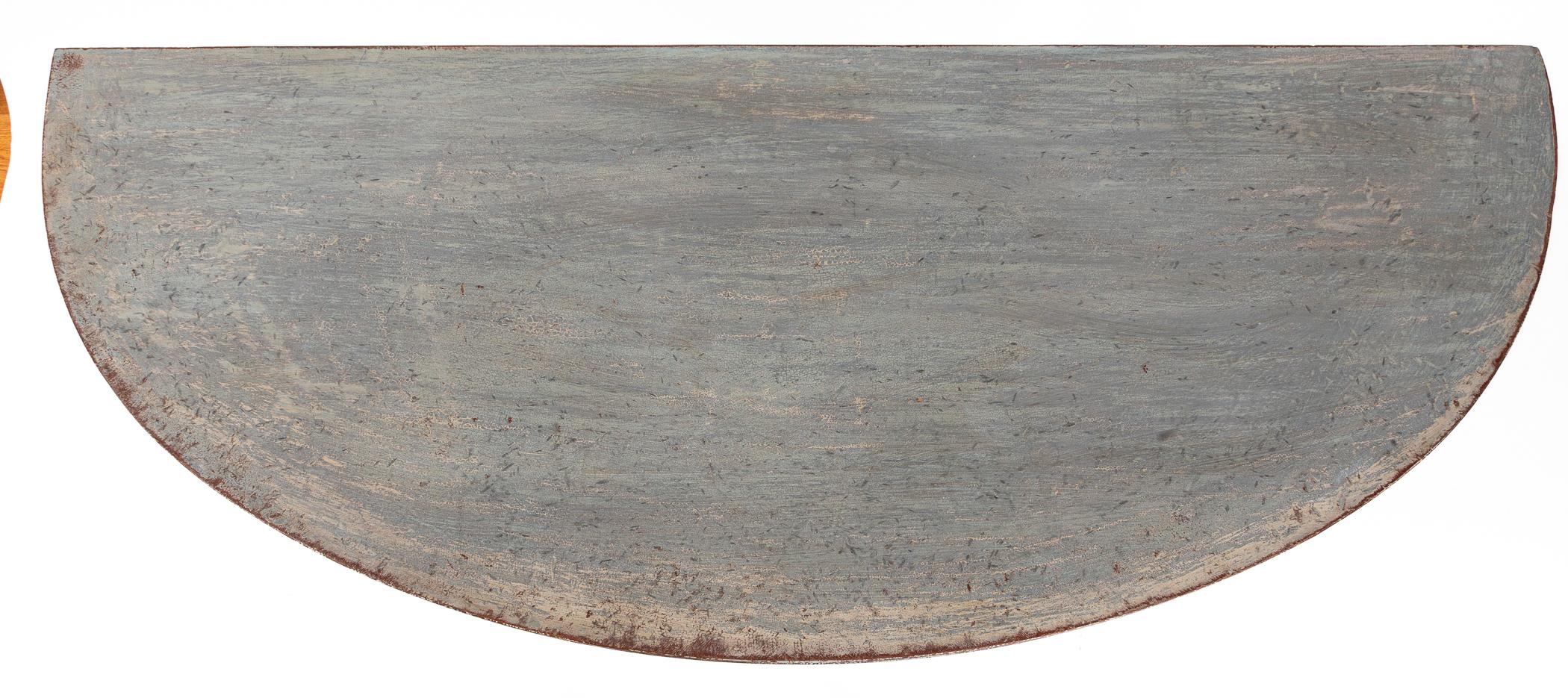 Long 19th Century Neoclassical Baltic Painted Demilune Console For Sale 6