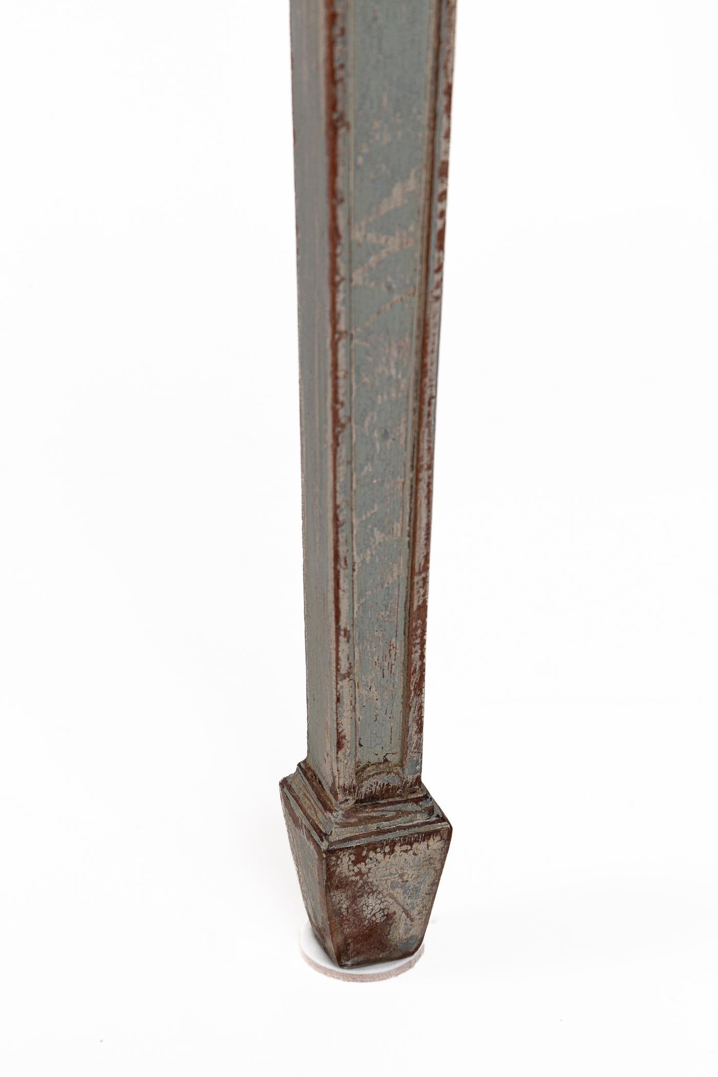 Long 19th Century Neoclassical Baltic Painted Demilune Console For Sale 1