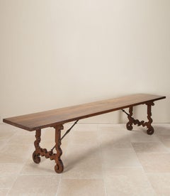 Long 19th Century Spanish Walnut Rectory Table
