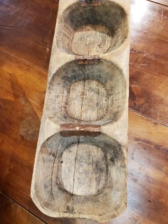 Long 19th Century Turkish Sectional Wood Dough Bowl