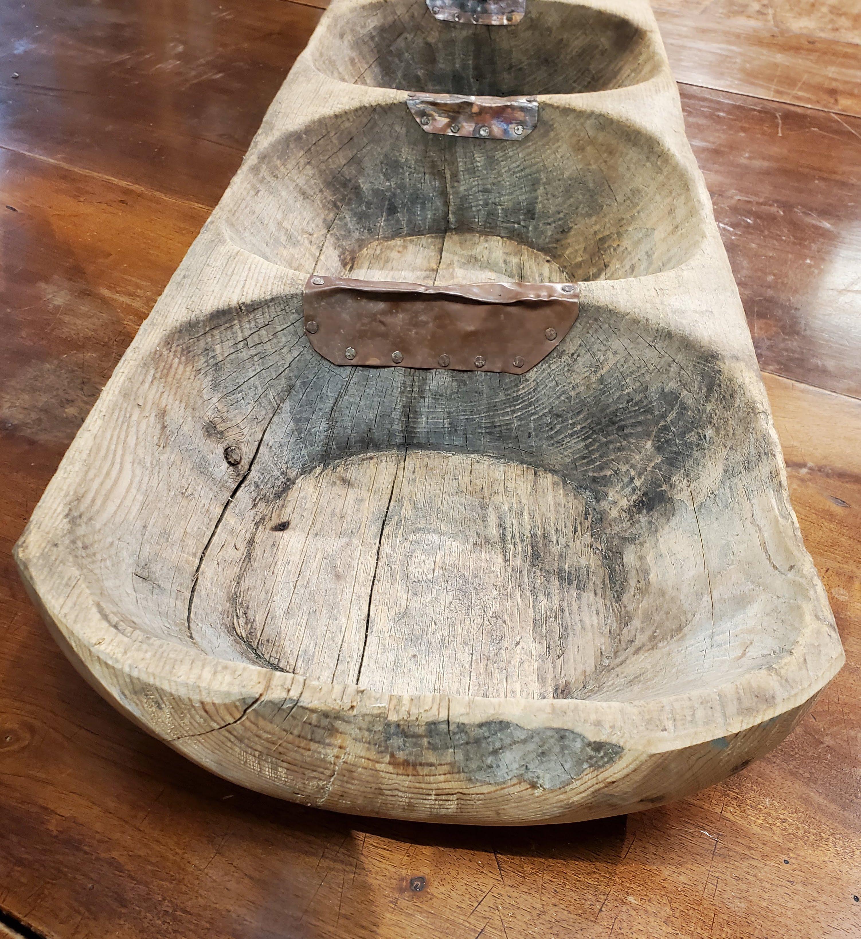 Moorish Long 19th Century Turkish Sectional Wood Dough Bowl