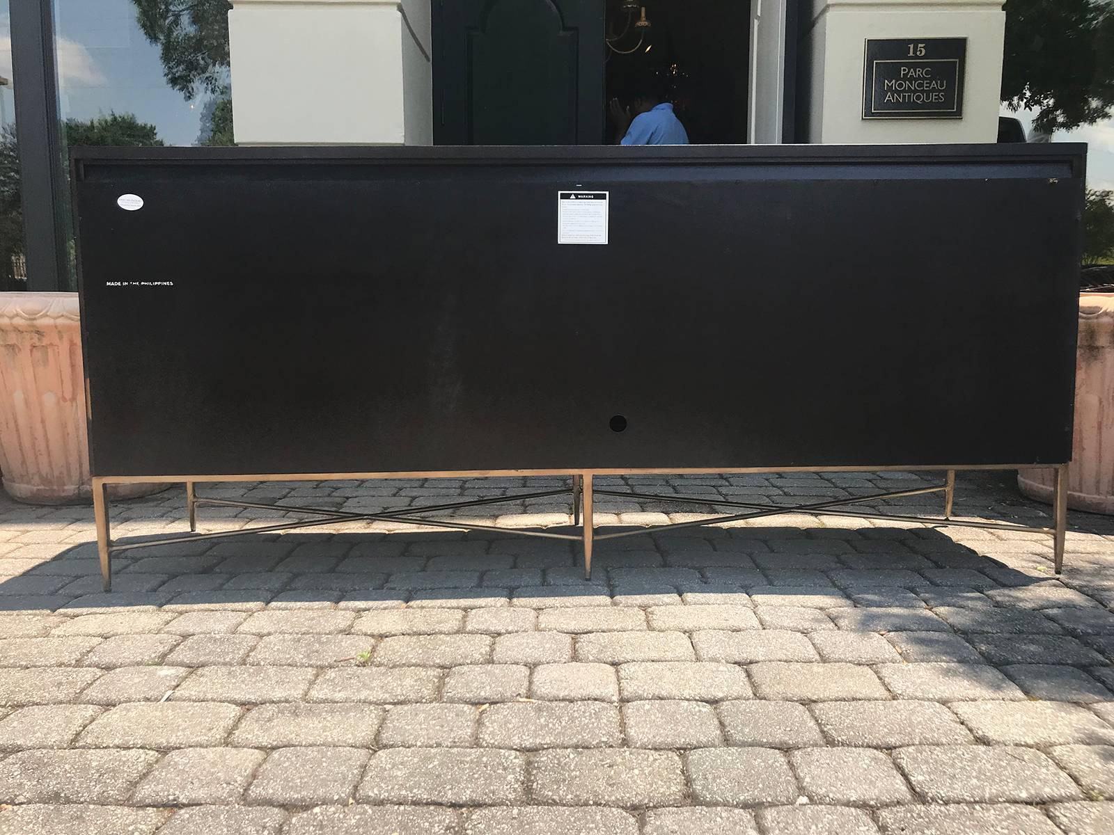 Long 20th Century Bernhardt Capiz Shell Inlay Credenza on Brass Feet 5